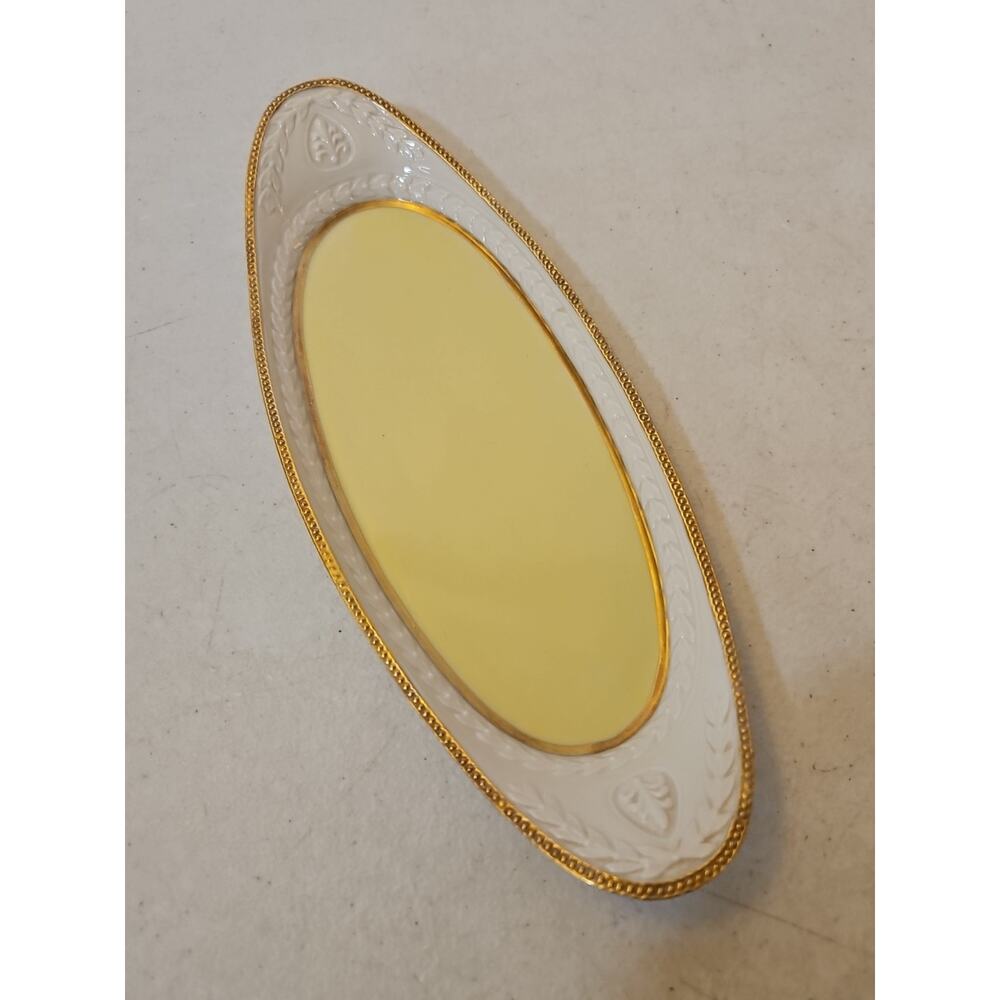Vintage Mottahedeh Hand Painted Porcelain Oval Dish Made In Italy